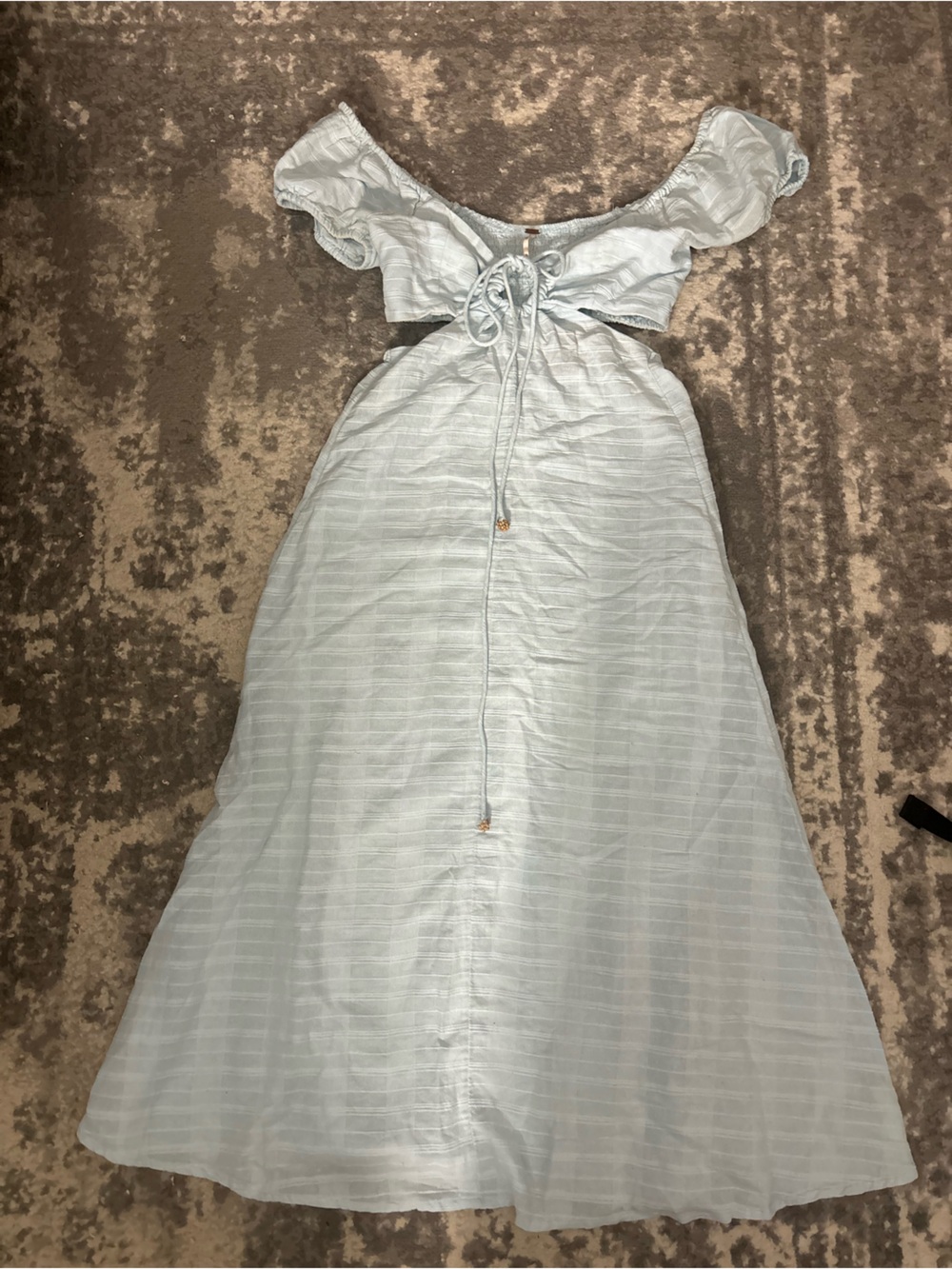 Free People Powder Blue Drawstring Maxi Dress